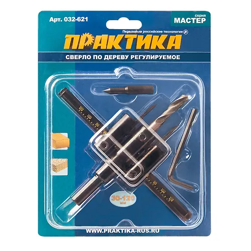 Sverlo po derevu reguliruemoe PRAKTIKA 30-120 mm, (balerinka), seriya Master_1
