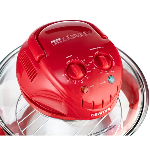 Aerogril Centek CT-1456 (krasnyj) <12+5l> 1400Vt, tajmer 90 min, max 250 , 2 reshetki_4