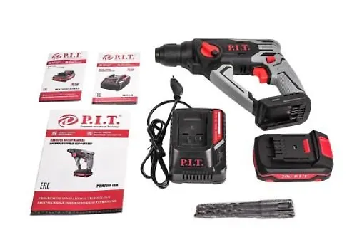 Akkum. perforator P.I.T. PBH20H-16A/1 (20V, 1,2Dzh, 2-h rezh. bur 20mm, sds-plus, 1akb Li-Ion 2Ach,ZU ZA,kejs)_3