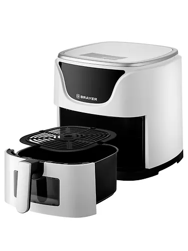 Aerogril Brayer 2036BR-WH, 1500 Vt, 5 l, 200 °C, semnaya reshetka, tajmer, LCD-displej, 7 programm_5