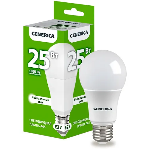 Lampa LED A65 grusha 25Vt 230V 4000K E27 GENERICA art.LL-A65-25-230-40-E27-G_1