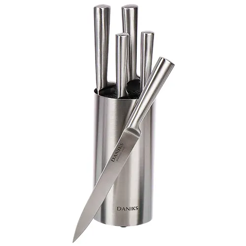 Nabor nozhej 6 predmetov, 20 sm, 20 sm, 20 sm, 12.5 sm, 9 sm, nerzhaveyuschaya stal, rukoyatka nerzhaveyuschaya_1