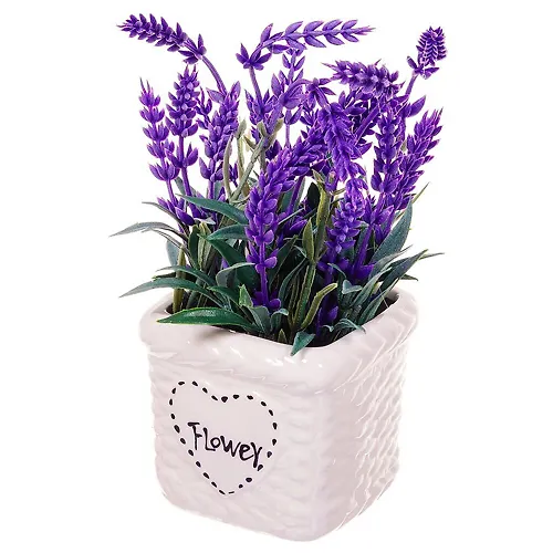 TSvetok iskusstvennyj dekorativnyj Lavanda, v kashpo, 22 sm, v assortimente, Y4-3027 (341530)_1