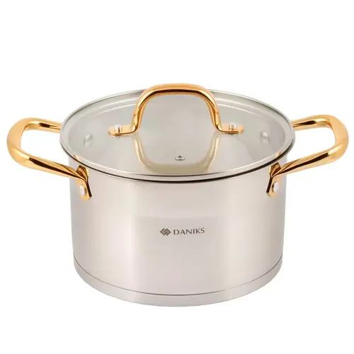 Kastryulya Daniks Lajns 4.75 l, nerzhaveyuschaya stal, so steklyannoj kryshkoj, induktsiya, SD-072-22_1