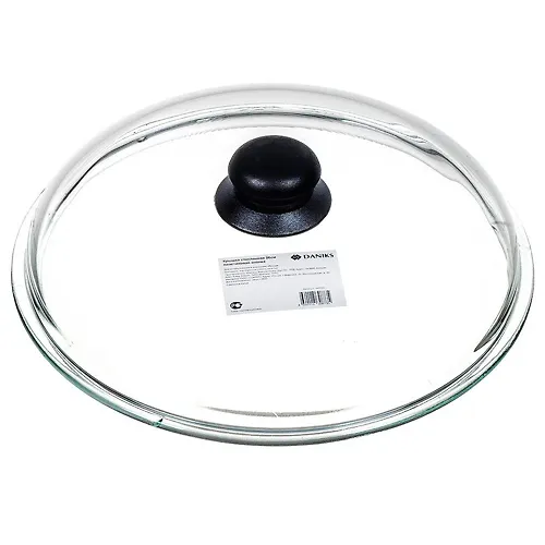 Kryshka dlya posudy steklo, 26 sm, Daniks, knopka plastik, HSD26H (348940)_1