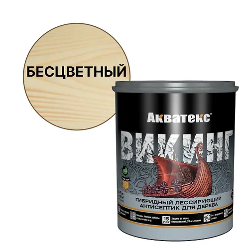 Akvateks VIKING (gibridnyj lessiruyuschij antiseptik dlya dereva) 0,75 l (bestsvetnyj) (80251)_1