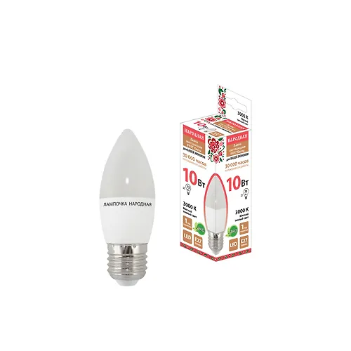 Lampa svetodiodnaya FS37-10 Vt-230 V -3000 K E27 Narodnaya (SQ0340-1593)_1