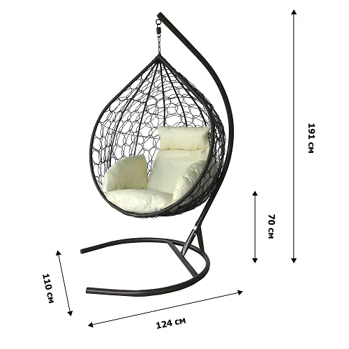 Kreslo podvesnoe Sfera Lajt Garden story stojka+korznina korichnevaya podushka bezhevaya BG6767_3