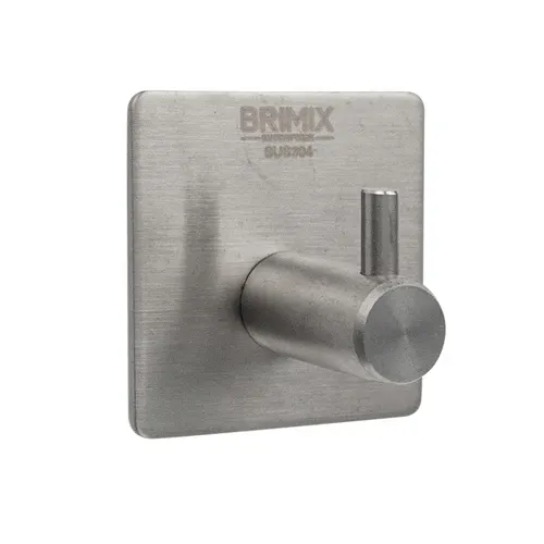 BRIMIX  - Kryuchok odinarnyj vysokoprochnyj , samoklejka bez sverleniya , iz nerzhaveyuschej stali SUS 304 5_1