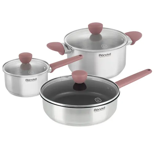 Nabor 6 predm. (kastryulya s/kr 20 sm (2,8 l), kovsh s/kr 14 sm (0,9 l), sotejnik s/kr 24 sm) Bueno Ron_1