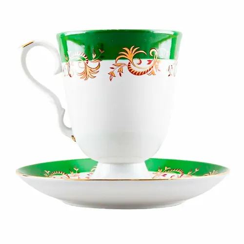 Bokal s blyudtsem 600 ml Klassicheskij Kruzhevo (farfor) , r.1551, S2295_1