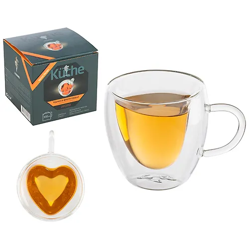 Kruzhka v forme serdtsa AROMA 300 ml iz borosilikatnogo stekla s dvojnymi stenkami art.103490_1