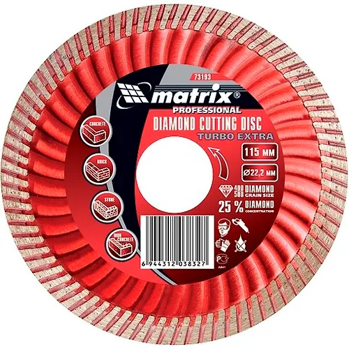 Disk almaznyj otreznoj Turbo Extra, 230 h 22,2 mm, suhaya rezka// Matrix art.73198_1