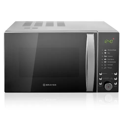 Mikrovolnovaya pech BRAYER 2504BR 900Vt, 25l, tsifr.upravl, 7 rezhim.prigot, LED disp, tajmer 95min_2