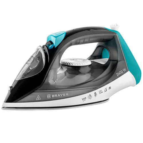 Utyug BRAYER 4008BR 2400Vt, keramika, par 140g/min, antikaplya, 330ml, vertikalnoe otparivanie_1