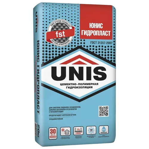 Gidroizolyatsiya YUnis Gidroplast obmazochnaya, 20 kg_1