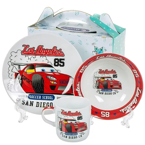 Nabor detskij 3pr Bolid (tarelka 17,5sm, salatnik 15sm, kruzhka 230ml) pod/up C623# DANIKS (350703)_1