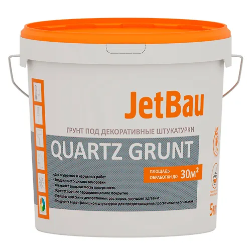 Grunt pod dekorativnuyu shtukaturku Quartz Grunt JetBau 5 l (96 sht v palete)_1