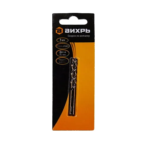 Sverlo po metallu 3 mm, P6M5 (2 sht. v blistere) Vihr 73/10/6/1_1