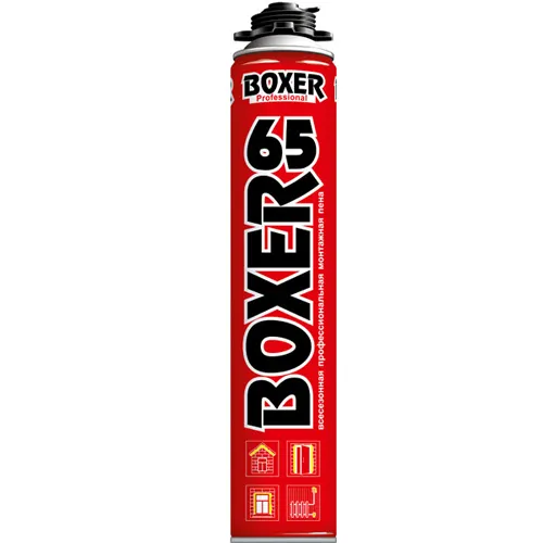 Pena montazhnaya Boxer 65 PISTOLETNAYA, vsesezonnaya 700ml_1