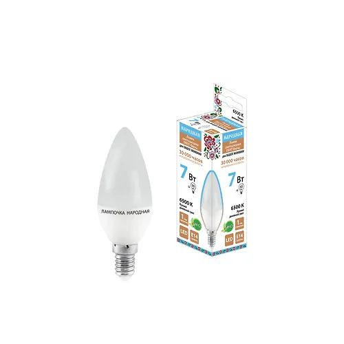 Lampa svetodiodnaya FS37-7 Vt-230 V -6500 K E14 Narodnaya (SQ0340-1541)_1