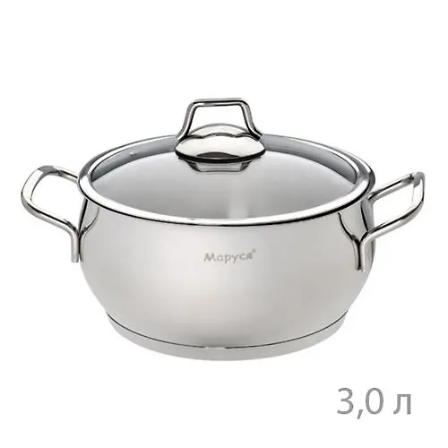 Kastryulya 3l, 20h10 sm, stekl. kr.  (30s) 