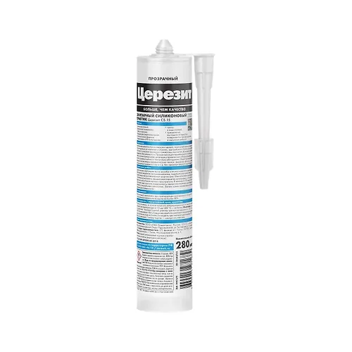 Germetik TSEREZIT silikonovyj sanitarnyj SS 15/280 ml prozrachnyj 1997479_4