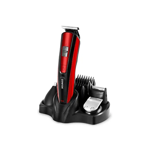 Nabor dlya strizhki Centek CT-2133 (Red) 4 nasadki, 4 grebnya, baza s podzaryadkoj_1
