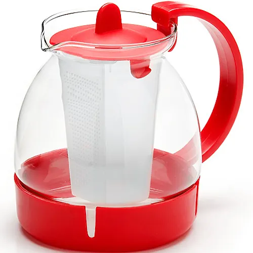 26171-1 Zavarochnyj chajnik KRASNYJ steklo 1,25l sitoMB(h36) 