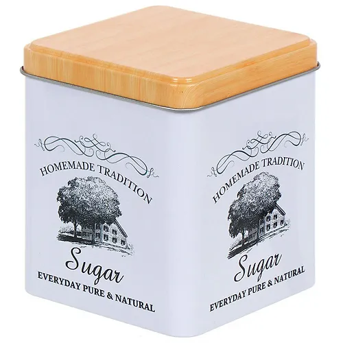 Banka dlya sypuchih produktov, metall, 10h10h12 sm, s kryshkoj, Sahar, Y3-1189-3 (453172)_1