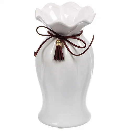 Vaza keramika, nastolnaya, 19 sm, Dress, Y4-4714, belaya (393131)_2