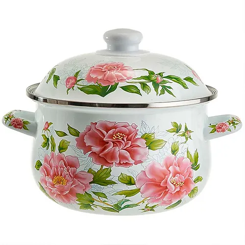MetaLLoni EM-1502 Kastryulya emalirovannaya s emalirovannoj kryshkoj 2,8 l,d=20sm,