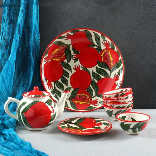 Nabor chajnyj granat , 9 predmetov (chajnik-0,8l,pialy-0,5/0,3) art.3554725 g.Ekaterinburg_1
