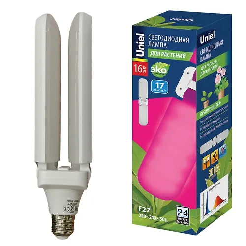 Lampa svetodiodnaya dlya rastenij. Forma 