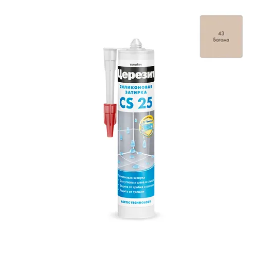 Zatirka TSerezit CS 25/280 silikonovaya dlya stykov №43 Bagama bezh, 280 ml_1