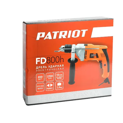 Drel elektricheskaya udarnaya PATRIOT FD 800h, s udarom, moschnost 850Vt,0-2700ob/min,43200 ud/min, mak_4
