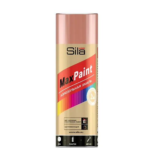 Kraska aerozolnaya SILA HOME s metallicheskim effektom, mednyj met. 520 ml SILP004_1