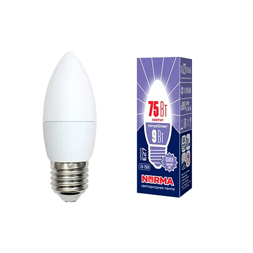 Lampa svetodiodnaya Uniel LED-C37-9W/DW/E27/FR/NR_1