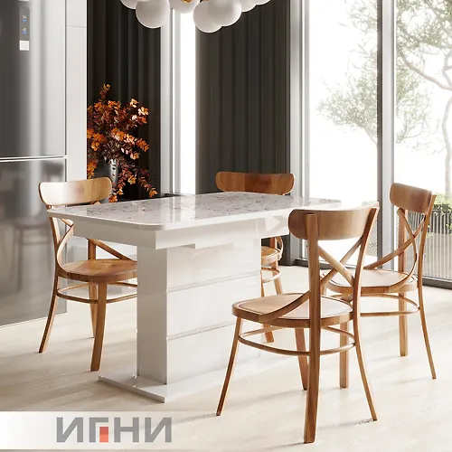 Stol Igni SHambor 1240*750/300 (ruch meh) plastik milanskij mramor glyanets,podstole belyj glyanets (302)_1