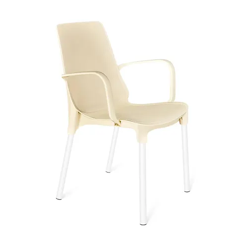 Stul plastik Sheffilton SHT-S76 bezhevyj (karkas metall belyj muar SHT-S424) 689960_1
