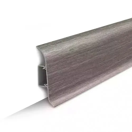 Plintus napolnyj Ideal Klassik s tsentralnoj plankoj 55 mm 2,2m 296 Oreh seryj_1
