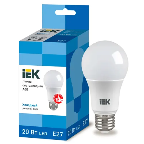 Lampa svetodiodnaya Iek ECO A60 shar 20Vt 230V 6500K E27_1
