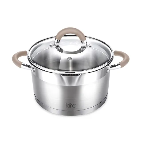 LR02-344 Kastryulya LARA (nerzh) Berlin 24x13sm, 5,5l, kaps.dno,shkala,silik.nakl,krysh.durshlag_1