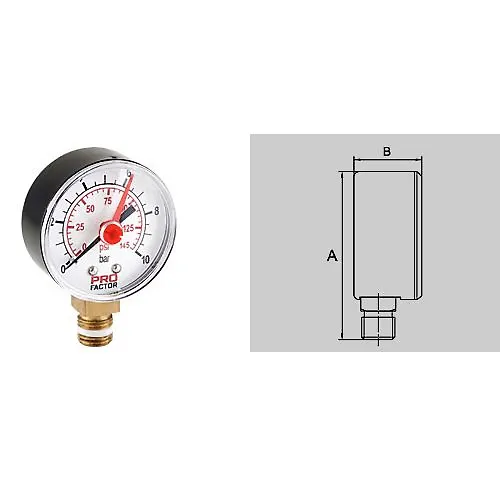 Manometr d53mm radialnoe prisoedinenie (10bar) 1/4