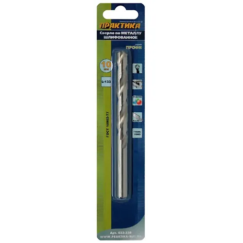 Sverlo po metallu PRAKTIKA R6M5 10,0 h 133 mm (1sht.) blister_1