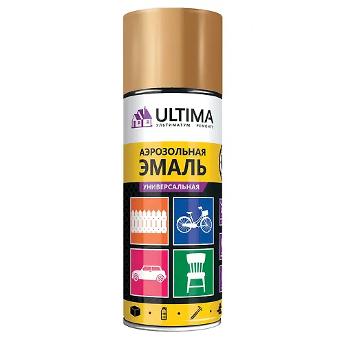 Kraska aerozolnaya s metallicheskim effektom Latun metallik 520 ml Ultima ULT 044_1
