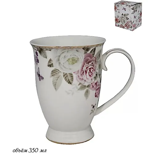 Kruzhka 350 ml PIONY v pod.up.(h36)Farfor art.105-798_1