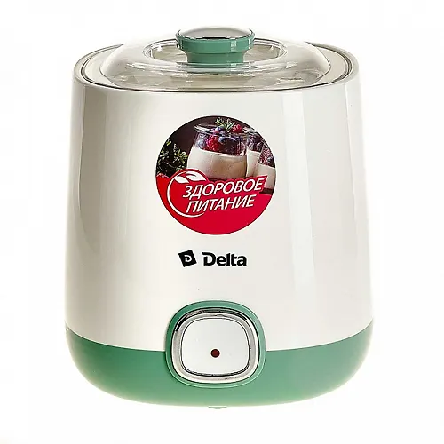 Jogurtnitsa elektricheskaya DELTA DL-8400, 20 Vt., obem kontejnera 1l, belyj s sero-zelenym_1
