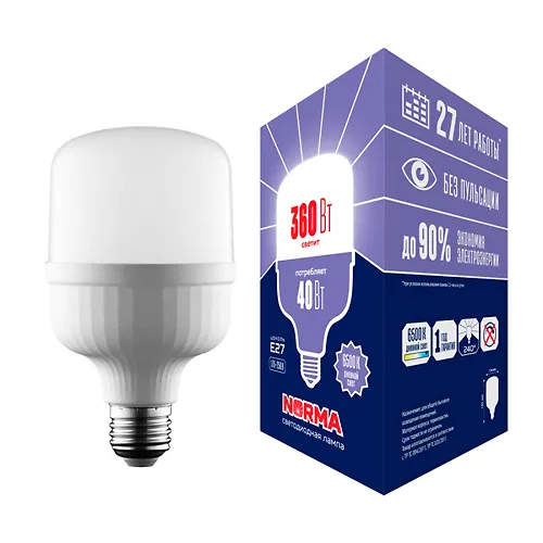 Lampa svetodiodnaya, matovaya LED-M80-40W/6500K/E27/FR/NR UL-00006790_1