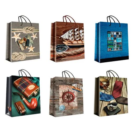 Paket podarochnyj 12h15+6 sm Artplast Muzhskoj assorti laminirovannyj_1